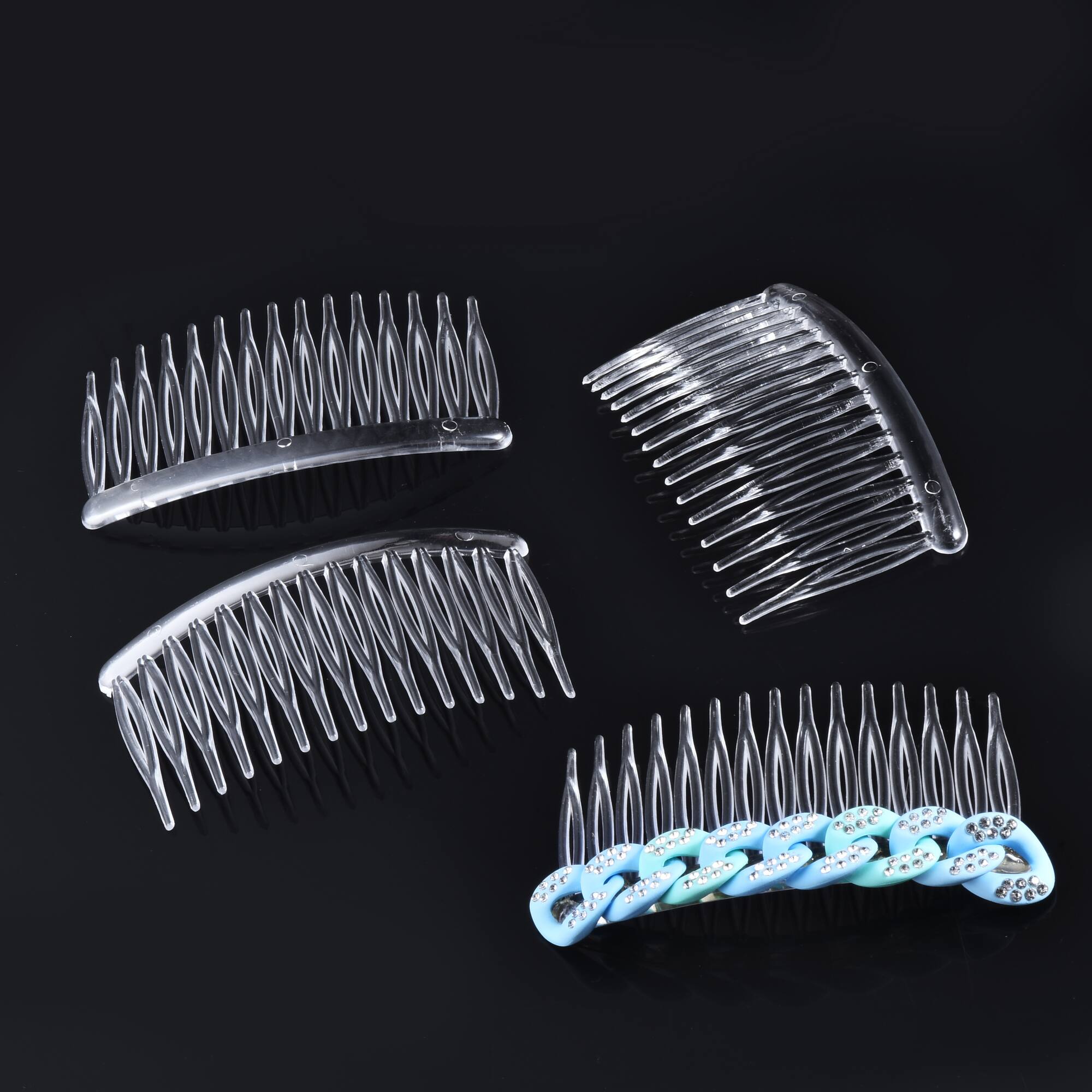 79mm Clear Plastic Side Combs, 6ct. by Bead Landing™